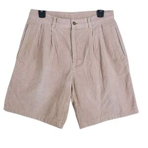 Vtg 80s Chuck Taylor Converse Corduroy Skate Shorts Men 30x8.5 Beige Pleated USA